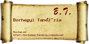 Borhegyi Tanázia névjegykártya